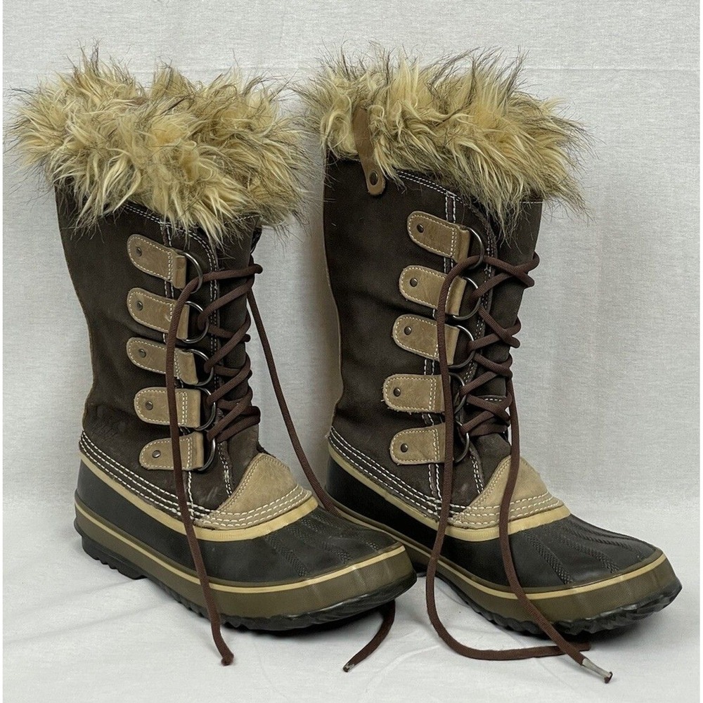 Sorel Joan of Arctic Boots Women 9 Brown Good Waterproof Winter NL1540-248